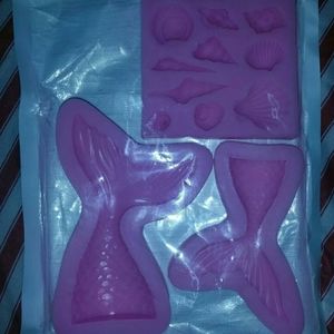 3 Pack Seashell Mold Mermaid Tails And Seashell
